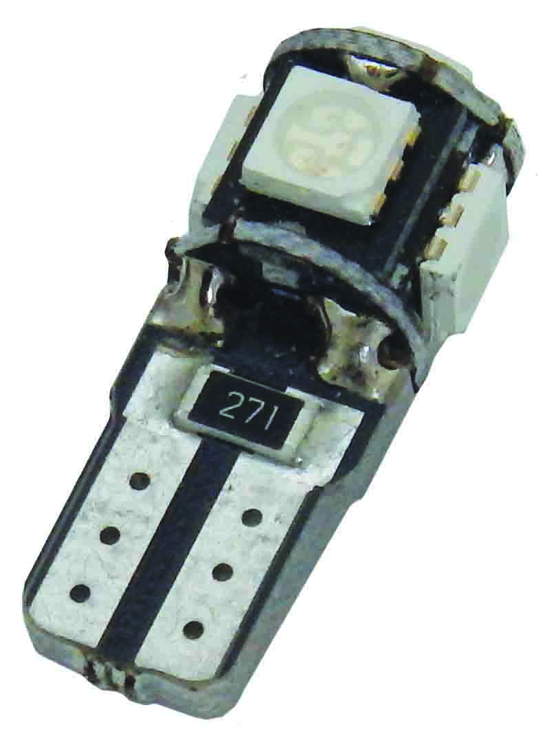 GLOBE – 2pc WIDE SMD T10E 5CHIPS CANBUS BLUE