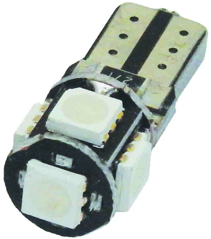 GLOBE – 2pc WIDE SMD T10E 5CHIPS CANBUS WHITE