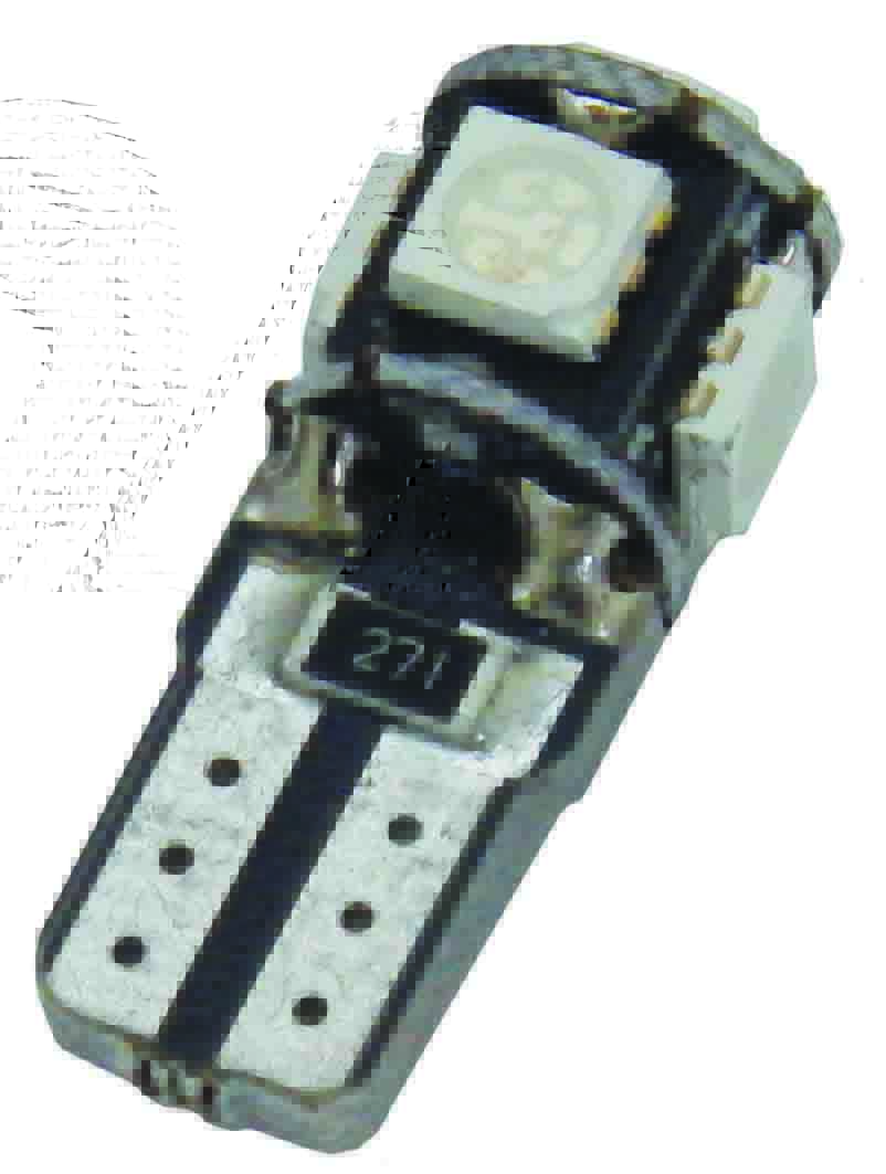GLOBE – 2pc WIDE SMD T10E 5CHIPS CANBUS WHITE