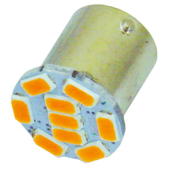 2pc Amber S25 BA15S Single Contact Narrow Angle Beam Globes