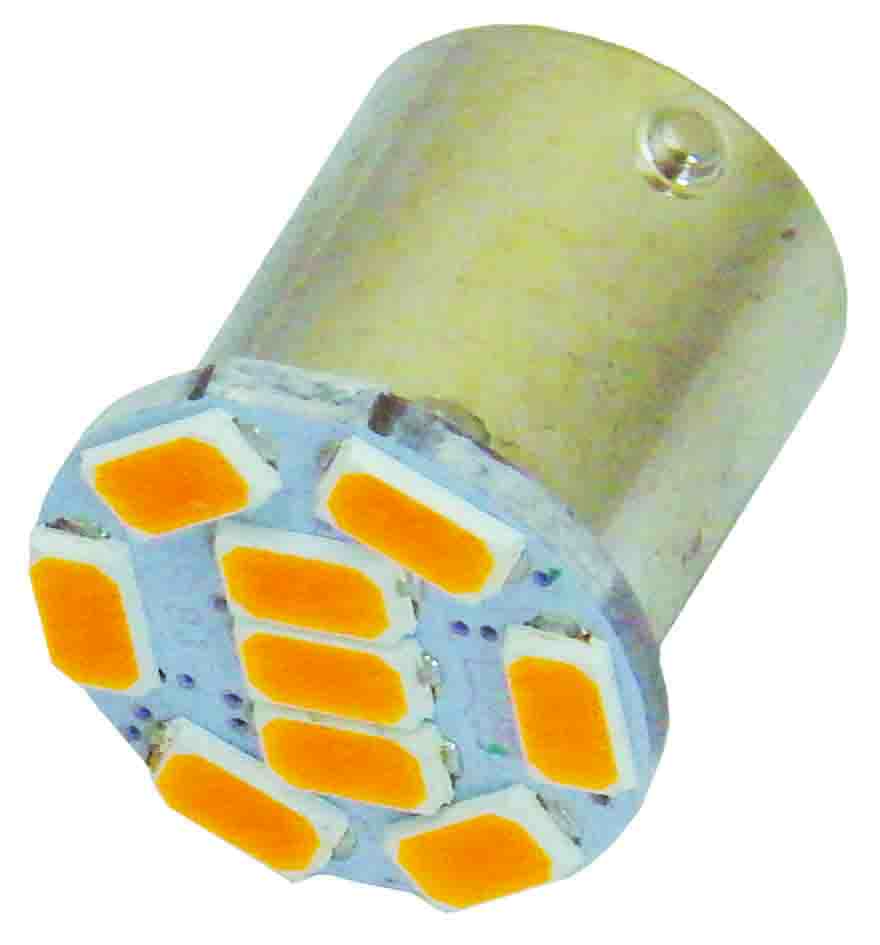 2pc Amber S25 BA15S Single Contact Narrow Angle Beam Globes