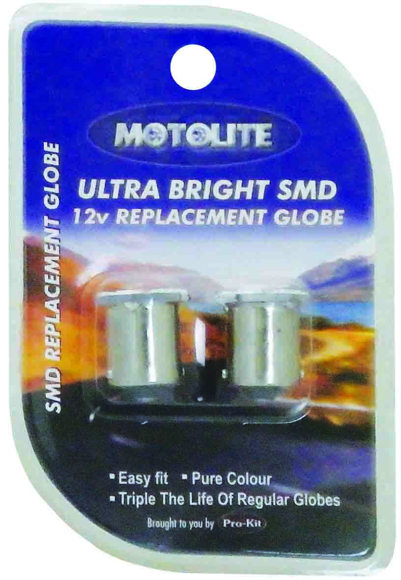 2pc White S25 BA15S Single Contact Narrow Angle Beam Globes