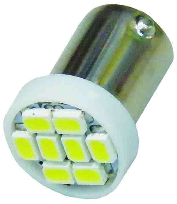 GLOBE – 2pc SMD BA9S (233 & 989) 8CHIPS WHITE