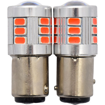 2pc S25 BA15D (380/1157) Red LED Globes