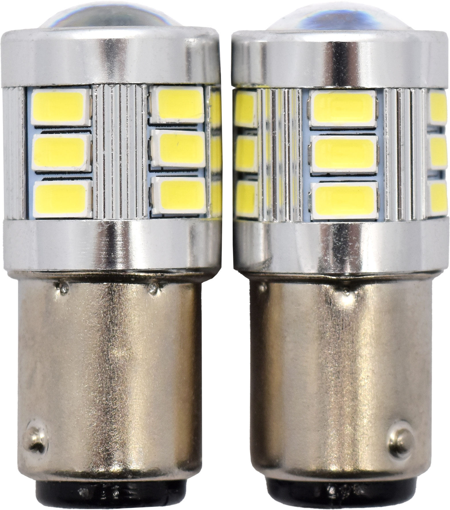 2pc LED Globes S25 BA15D (380/1157) White