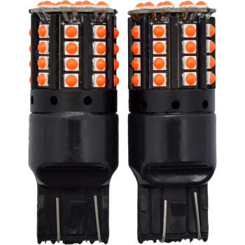 2pc LED Globes T20 W3 x 16D (7440) Red