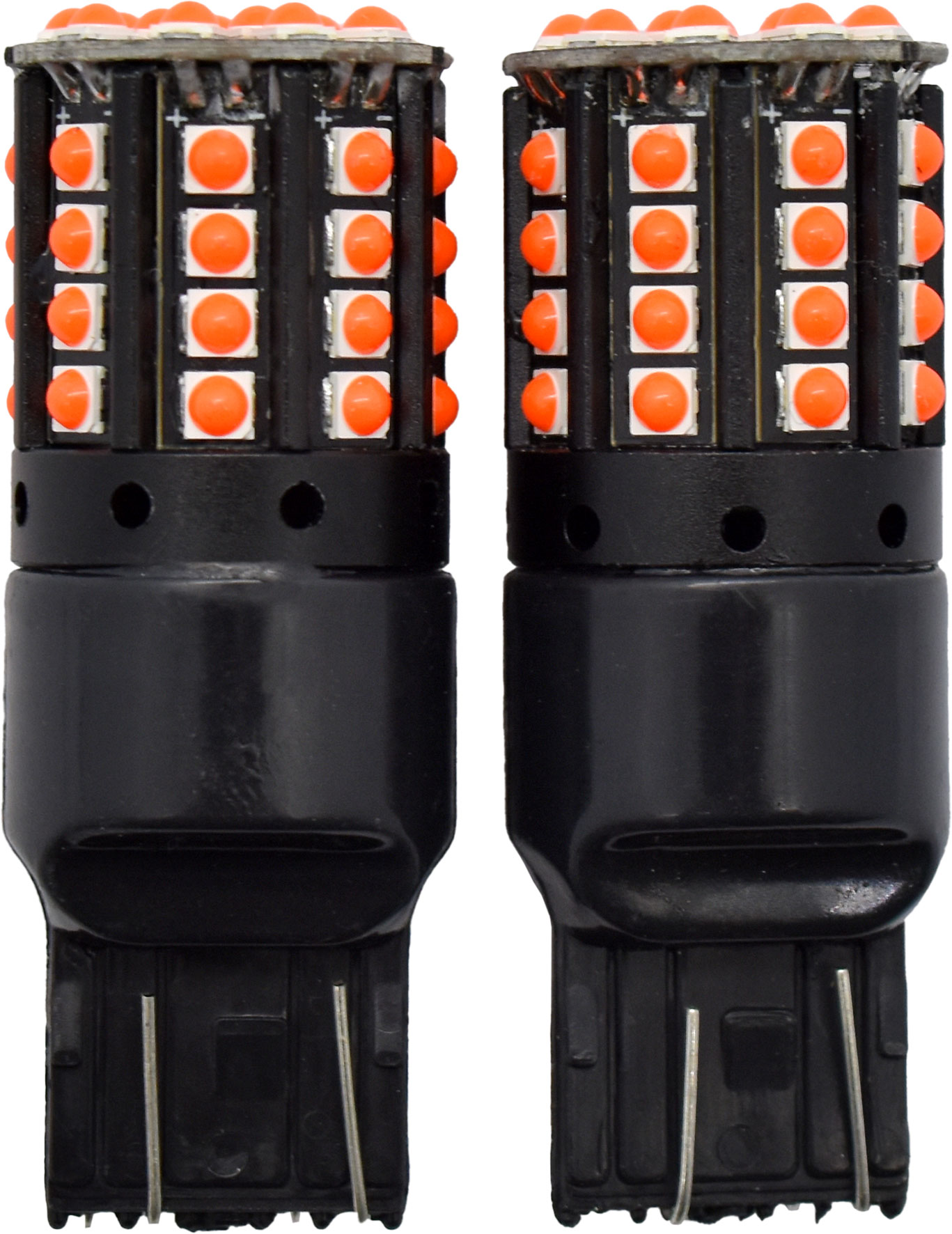 2pc LED Globes T20 W3 x 16D (7440) Red