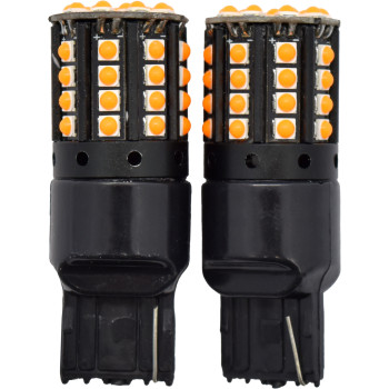 2pc LED Globes T20 W3 x 16Q (7443) Amber