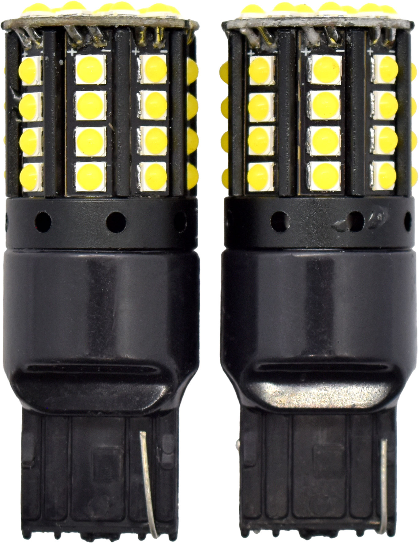 2pc LED Globes T20 W3 x 16Q (7443) White