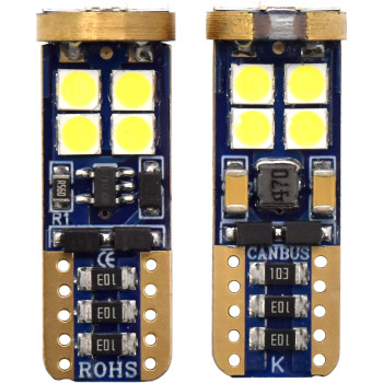 2pc LED Globes T10 W2.1 x 9.5D (501) White