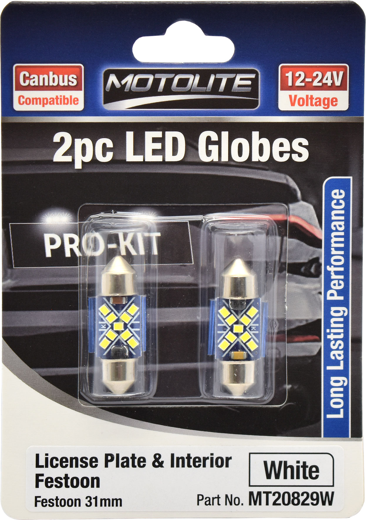 2pc LED Globes Festoon 31mm White