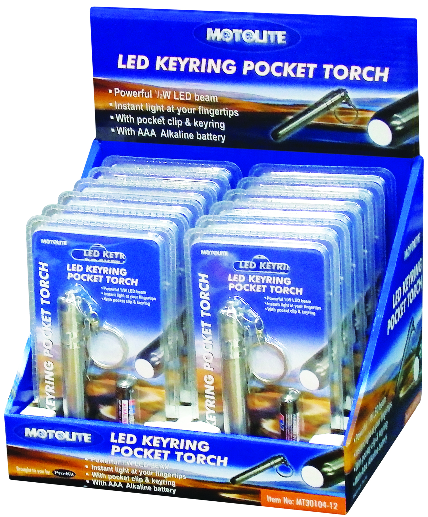 TORCH – 0.5W LED KEYRING in 12pc POS DISPLAY