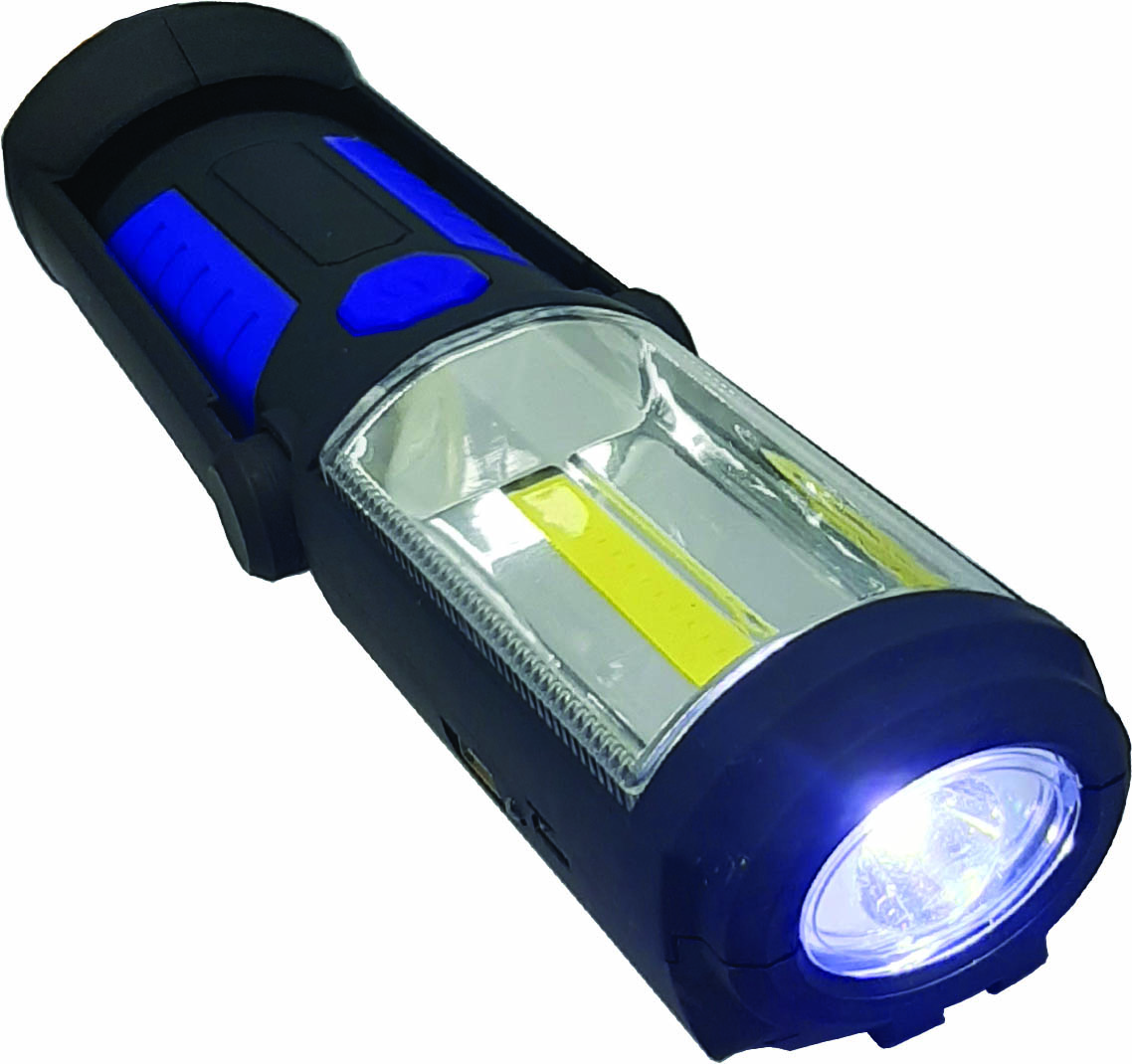 215mm 3W Cob Led Rechargeable Worklight with 1W Torch