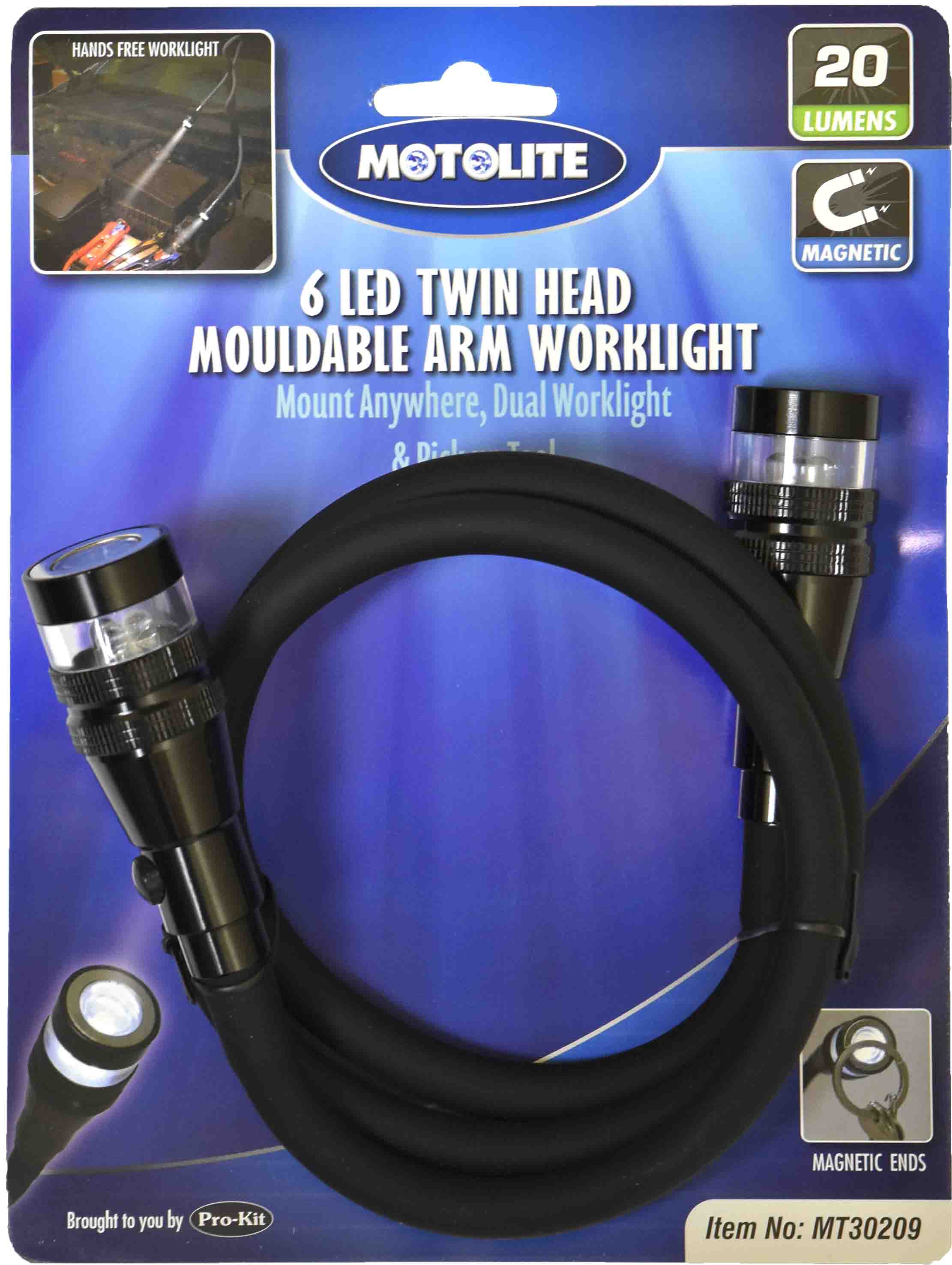 6 LED TWIN HEAD MOULDABLE ARM WORK-LIGHT
