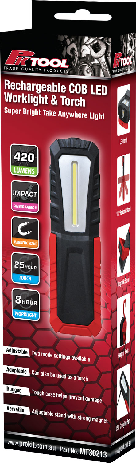 RECHARGEABLE COB LED WORK-LIGHT & TORCH