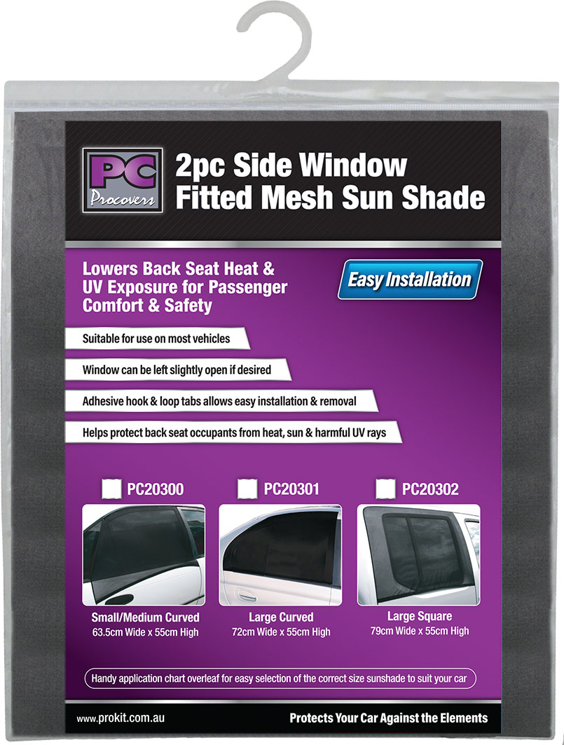 2pc Large Side Window Fitted Mesh Sun Shade