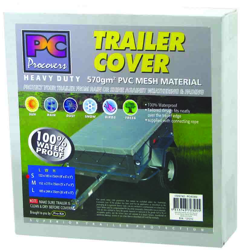 TRAILER COVER – PVC 570G/M2 152 x 213 x 8cm (5foot x 7foot x 3″)