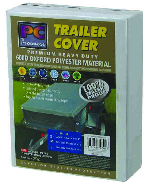TRAILER COVER – 600D POLYESTER 183 x 244 x 8cm (6foot x 8foot x 3″)