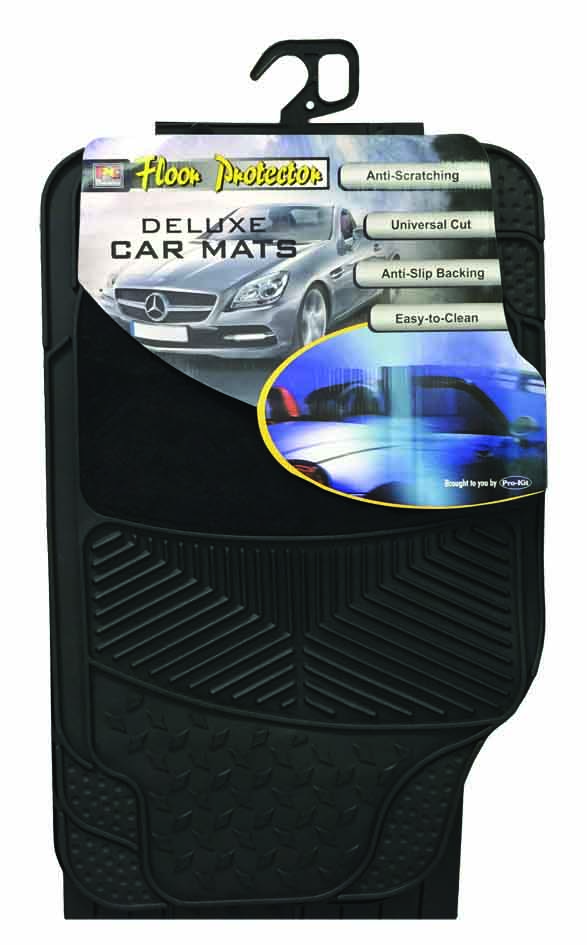 MAT SET – 3pc CARPET AND RUBBER BLACK