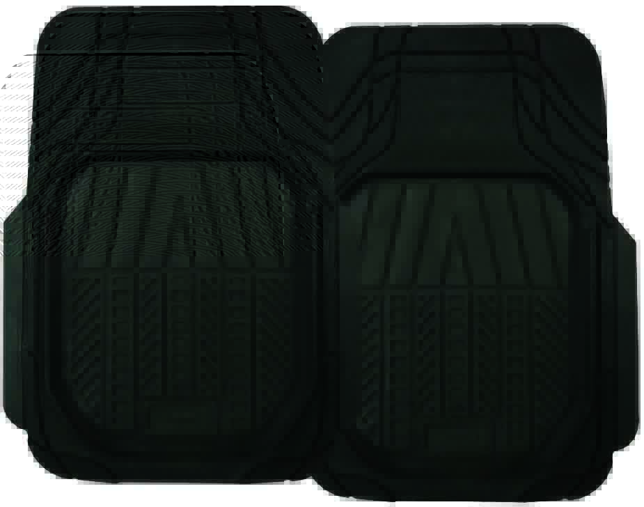 2pc BLACK DEEP DISH RUBBER MAT