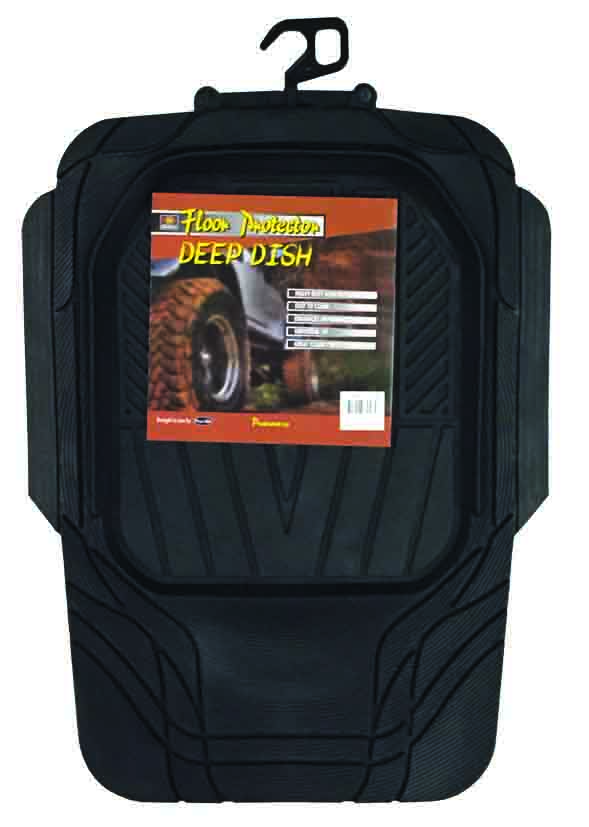 2pc BLACK DEEP DISH RUBBER MAT