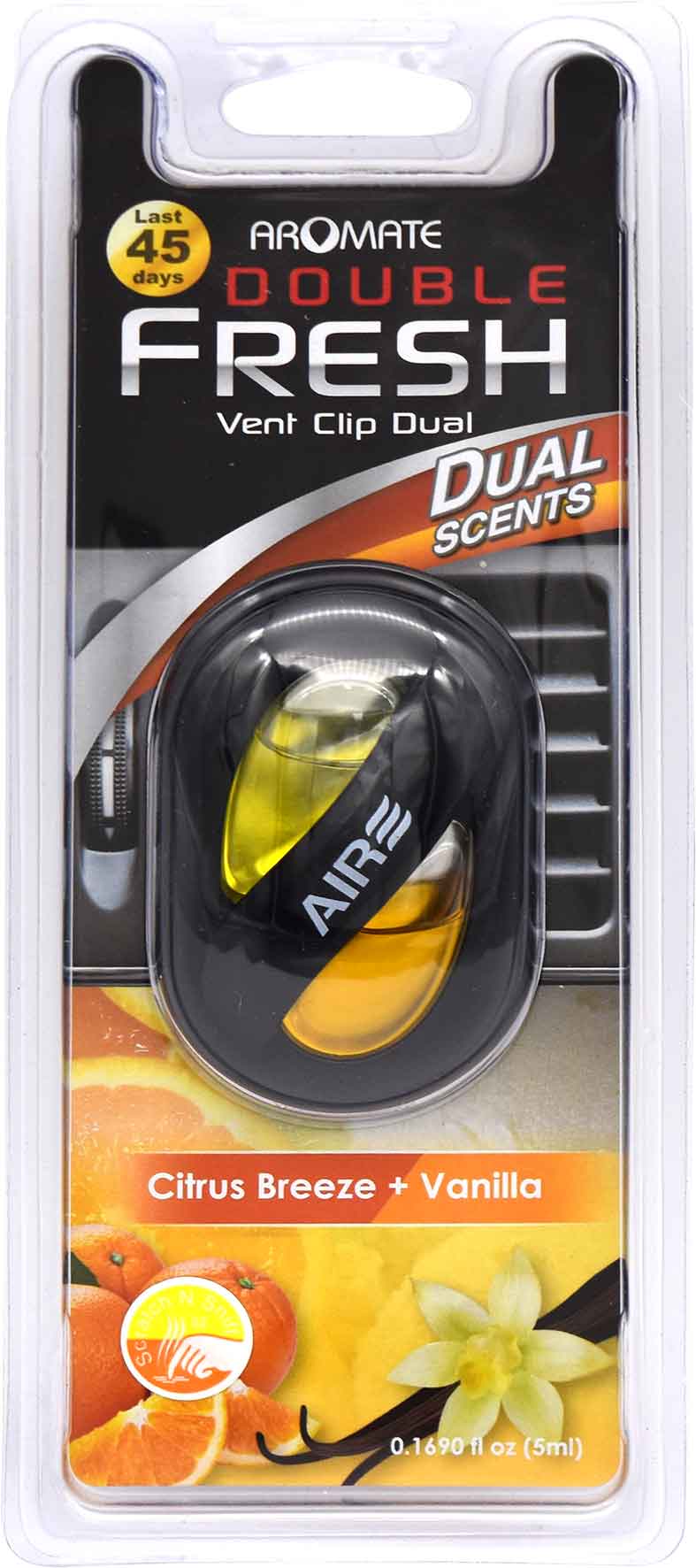 Vanilla & Citrus Breeze Dual Scent Vent Clip Air Freshener