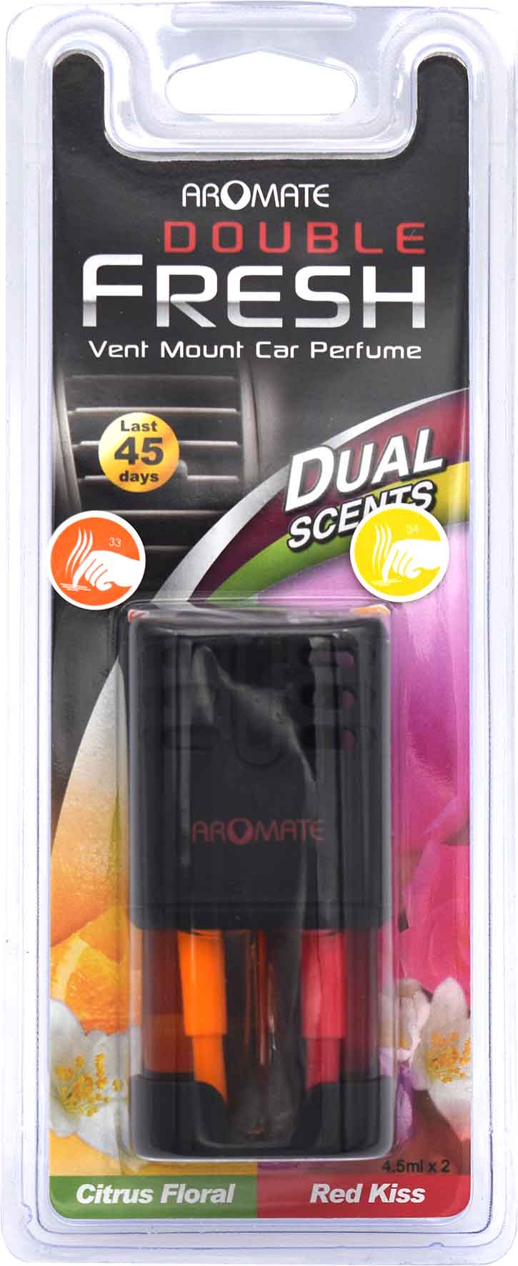 Citrus Floral & Red Kiss Dual Scent Vent Clip Air Freshener