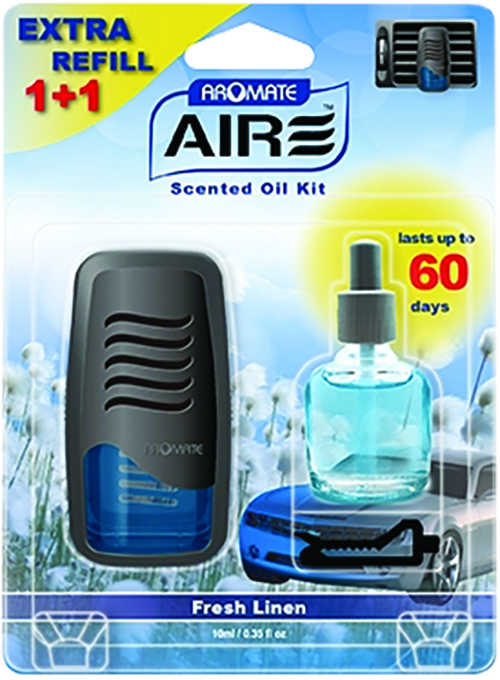 EXTRA REFILL 1 + 1 VENT CLIP SCENTED OIL KIT FRESH LINEN