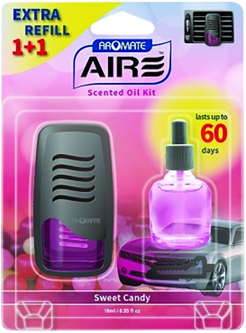 EXTRA REFILL 1 + 1 VENT CLIP SCENTED OIL KIT SWEET CANDY