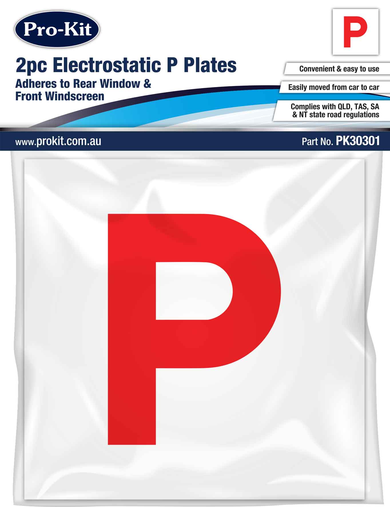 2pc Electrostatic Red P Plates