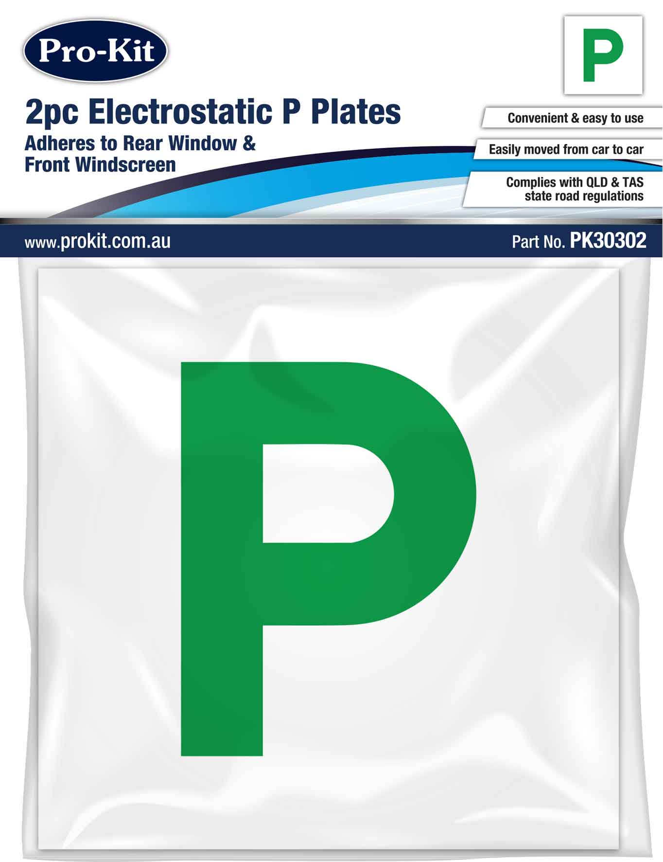 2pc Electrostatic Green P Plates