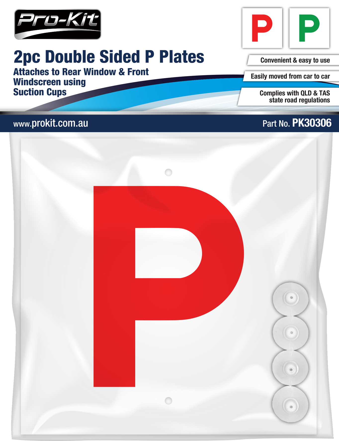 2pc Double Sided Red P & Green P Plates