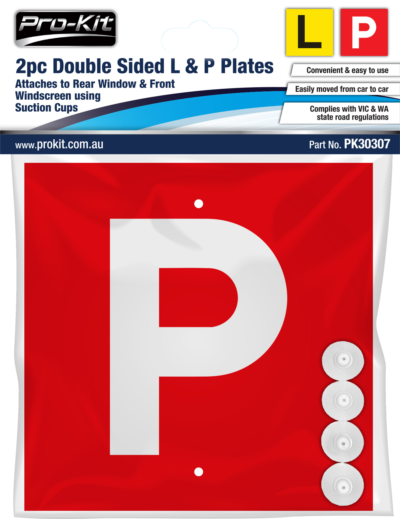 2pc Double Sided L & Red Background P Plates