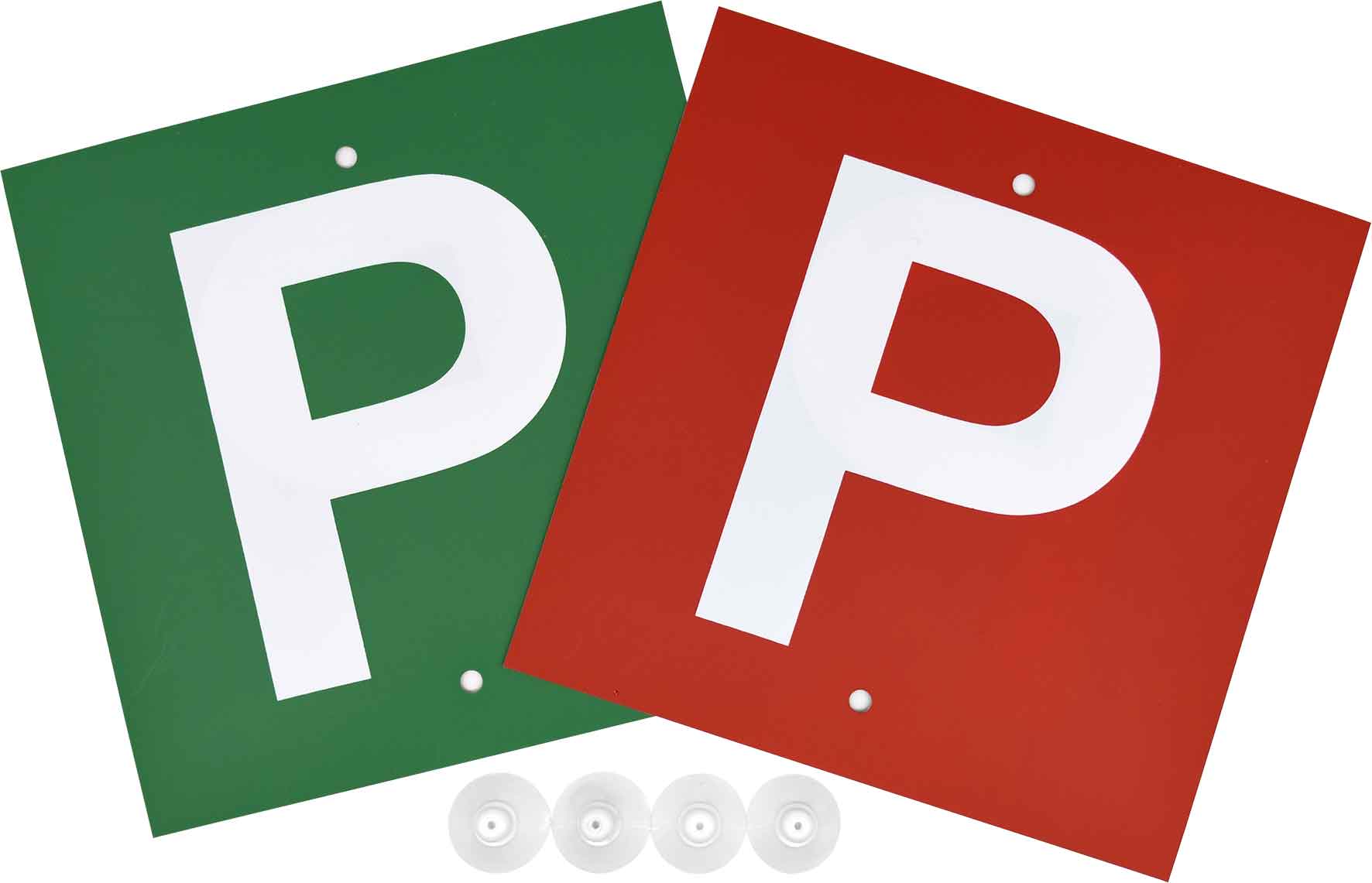 2pc Double Sided Green Background P & Red Background P Plates