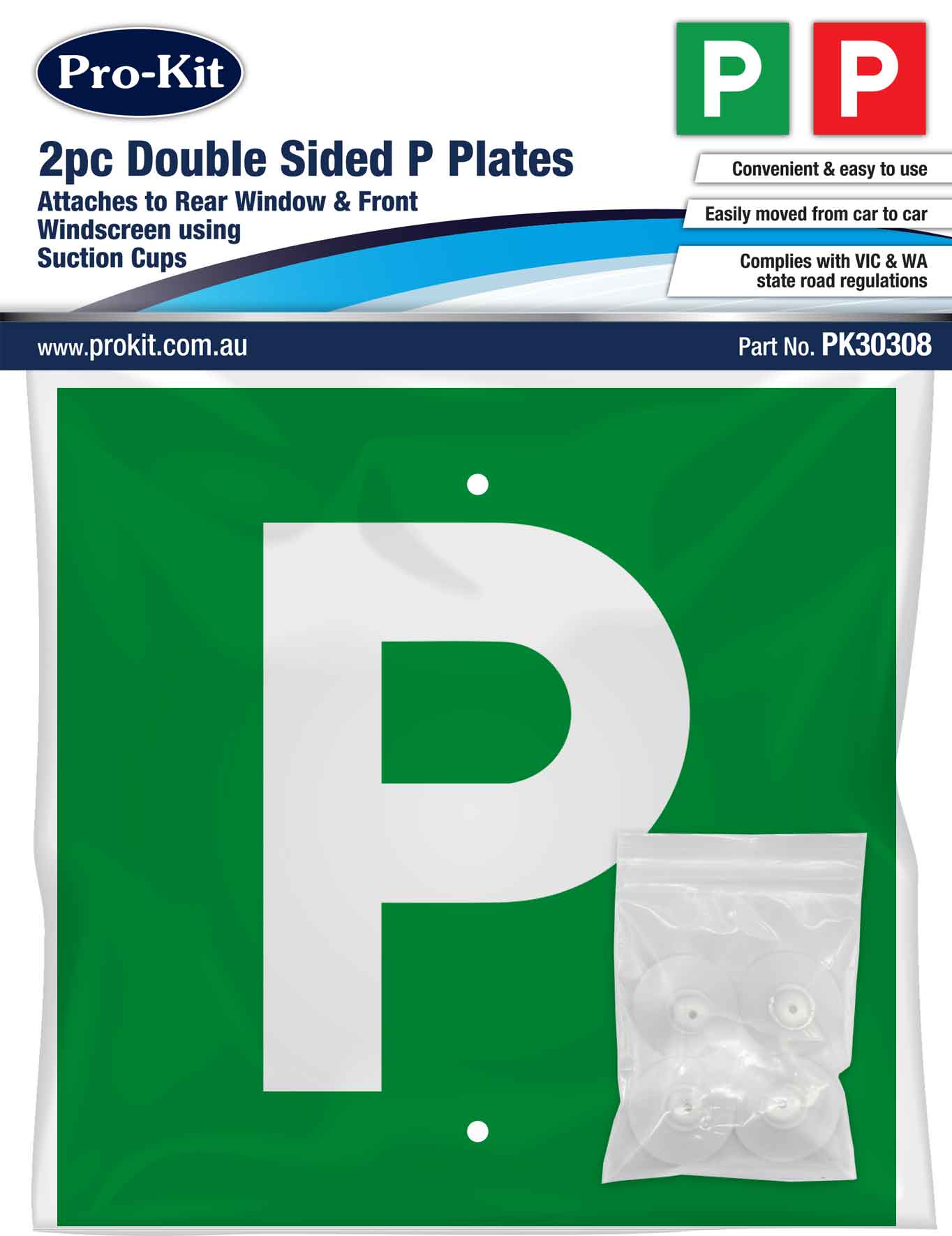 2pc Double Sided Green Background P & Red Background P Plates