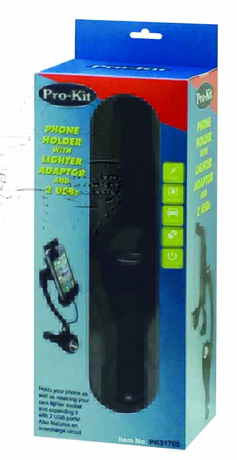 LIGHTER SOCKET & 2 USBs PHONE & NAVIGATOR HOLDER