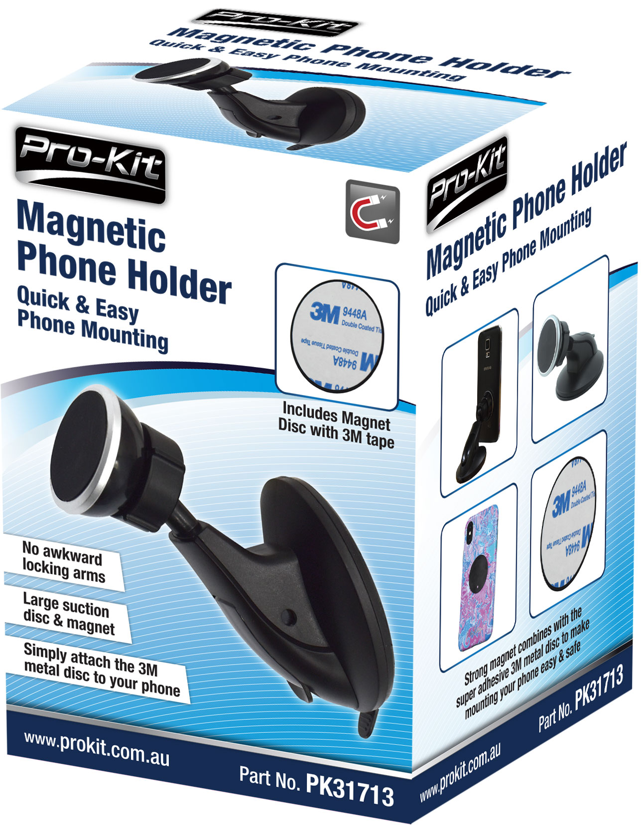 Bracket Mounted with Magnetic Disk Quick Release Phone & Navigator Holder