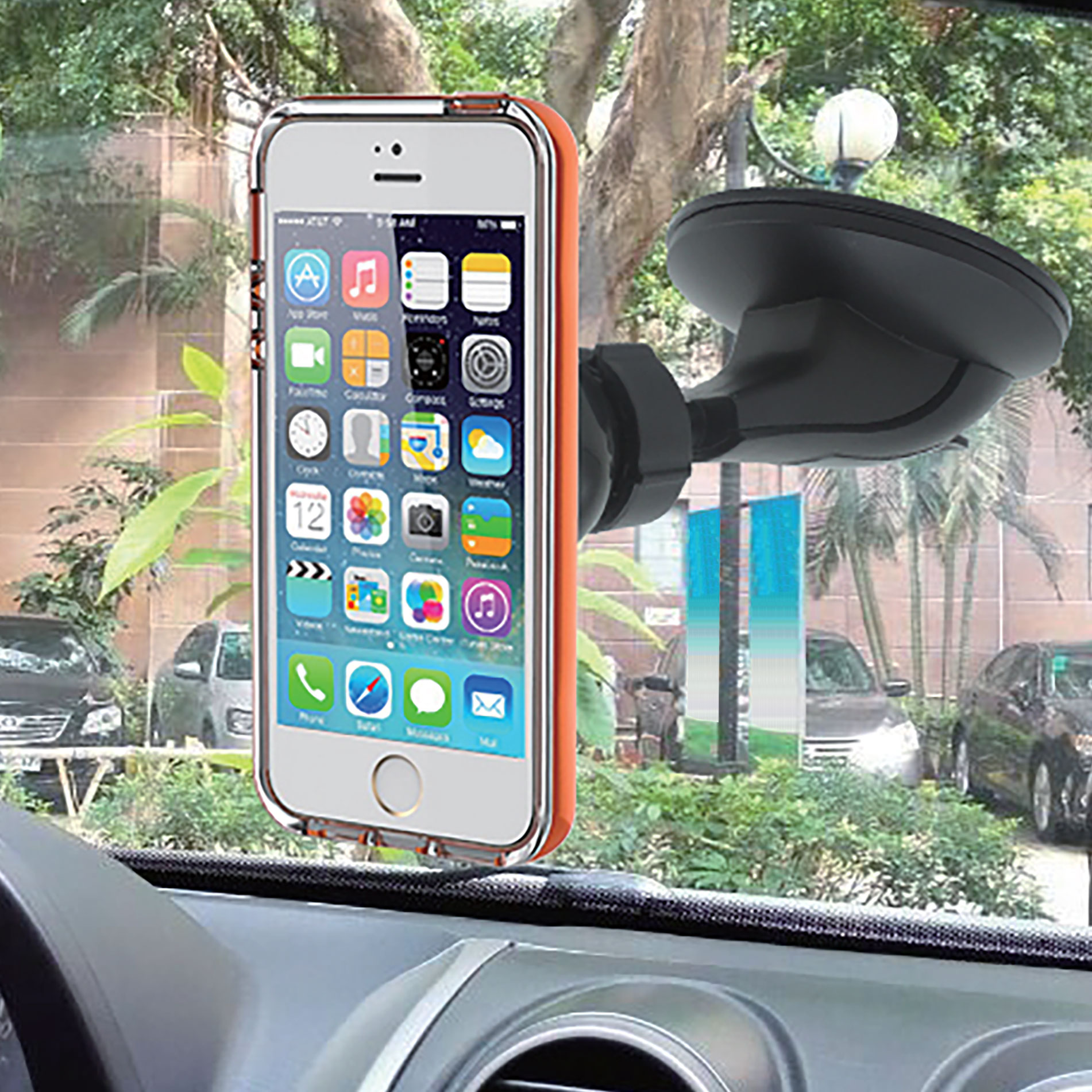 Bracket Mounted with Magnetic Disk Quick Release Phone & Navigator Holder