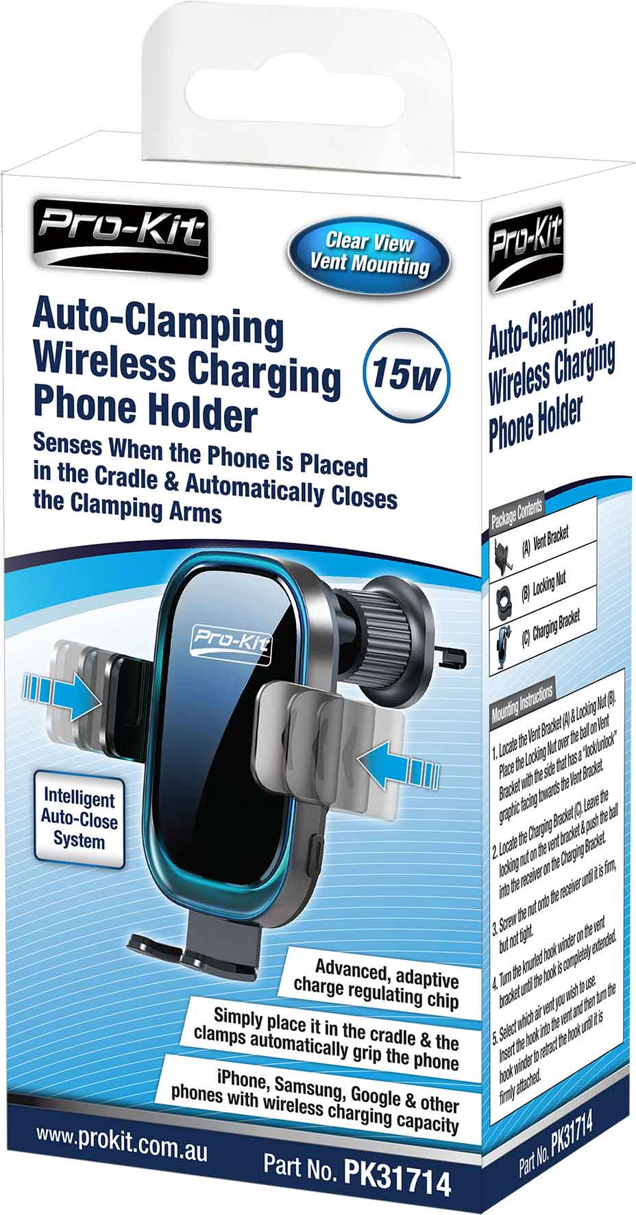 Auto-Clamping Wireless Charging Phone Holder