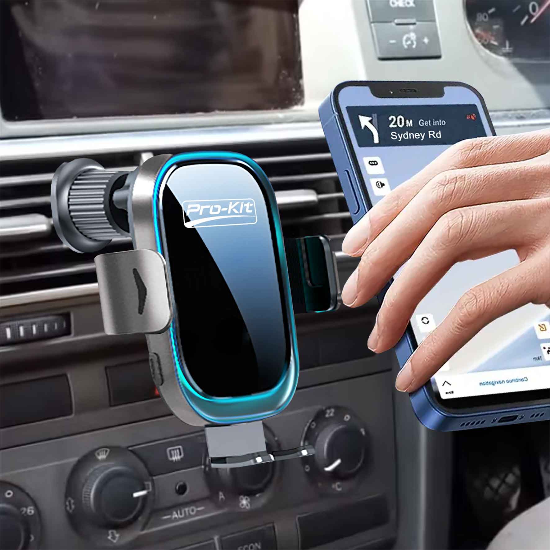 Auto-Clamping Wireless Charging Phone Holder