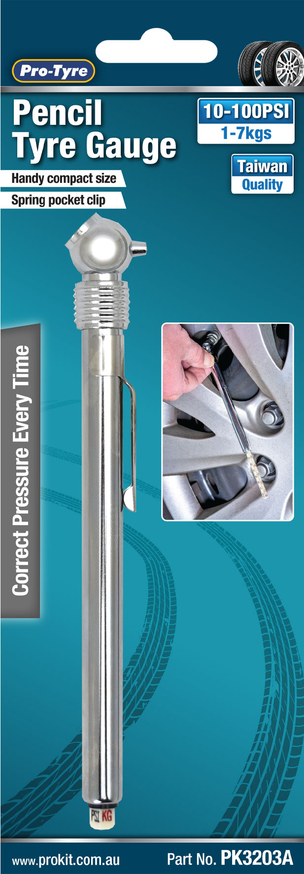 PENCIL TYRE GAUGE – 100LB