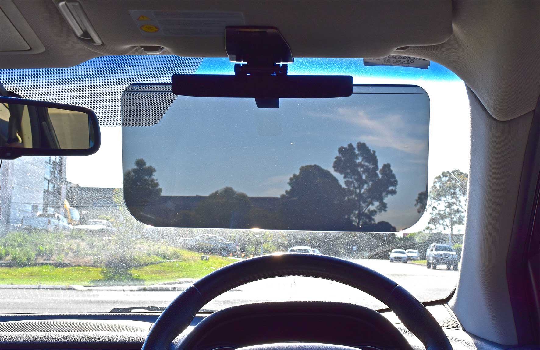 CLIP-ON SEE THROUGH ANTI-GLARE SUNVISOR EXTENTION