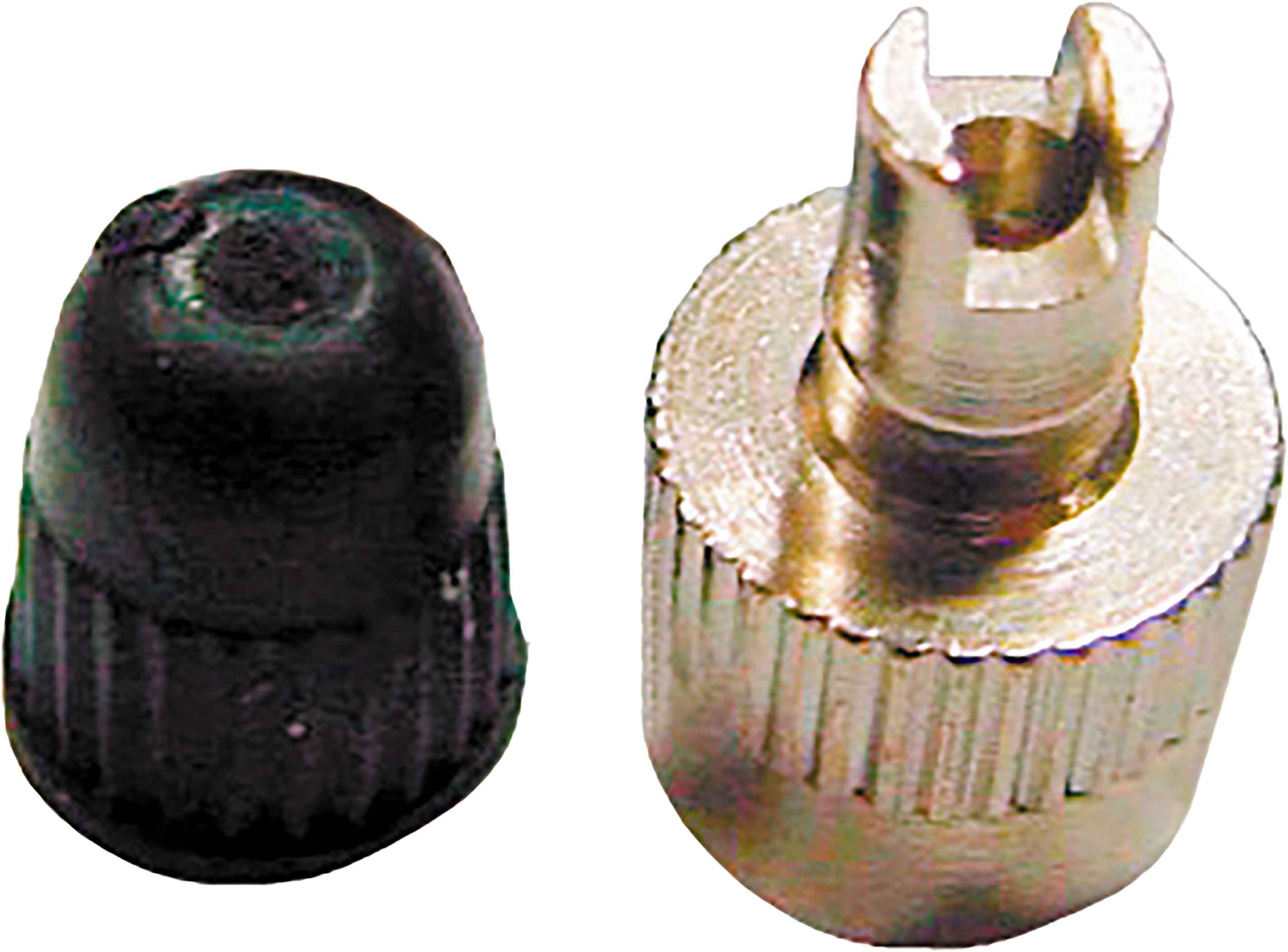 VALVE CAPS – 4pc BRASS WITH VALVE TOOL