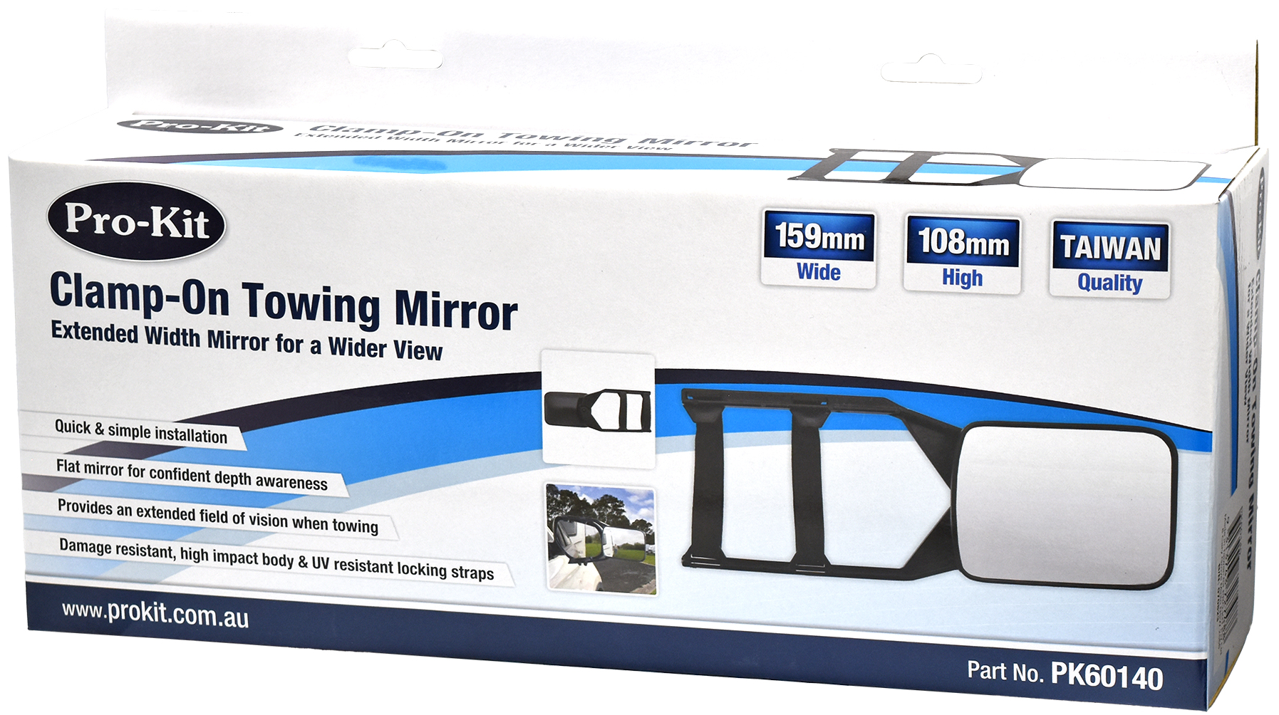 1pc Clamp-On Towing Mirror