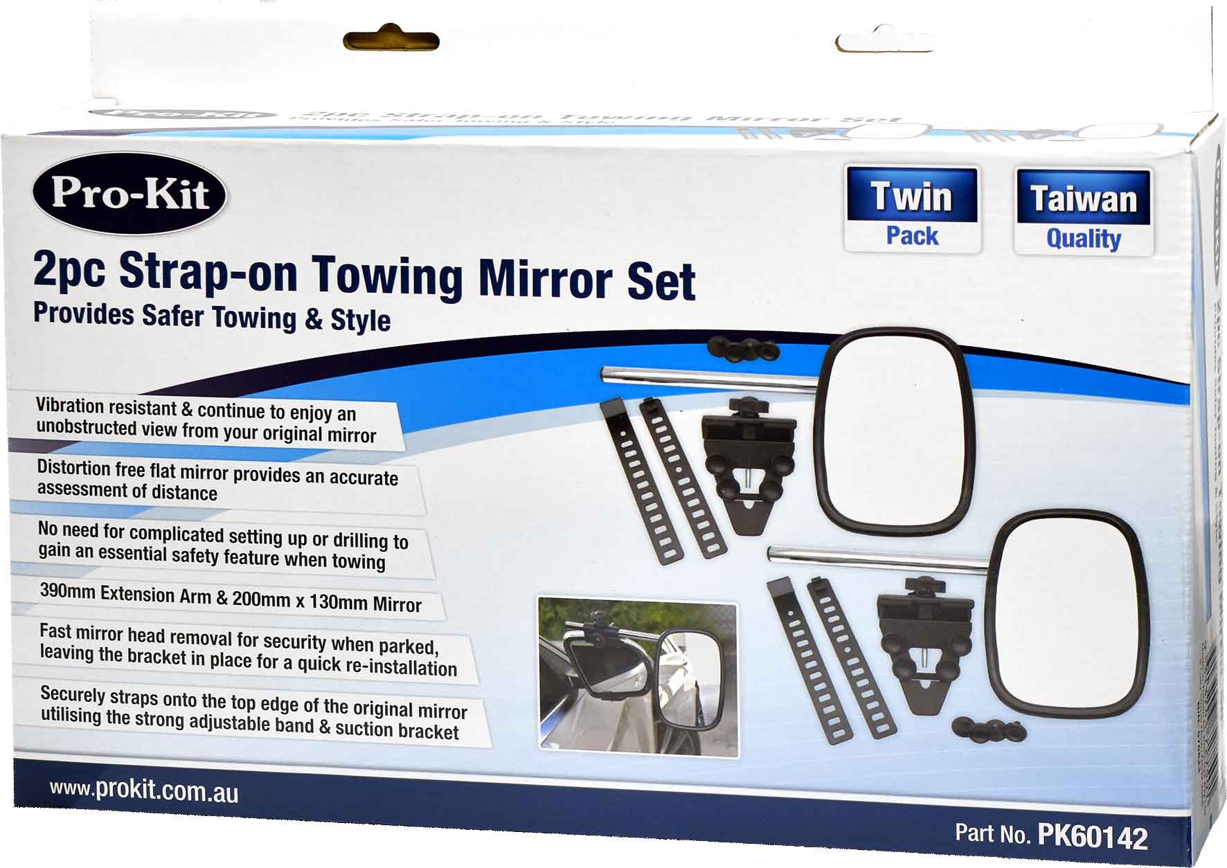 2pc Strap-on Towing Mirror Set