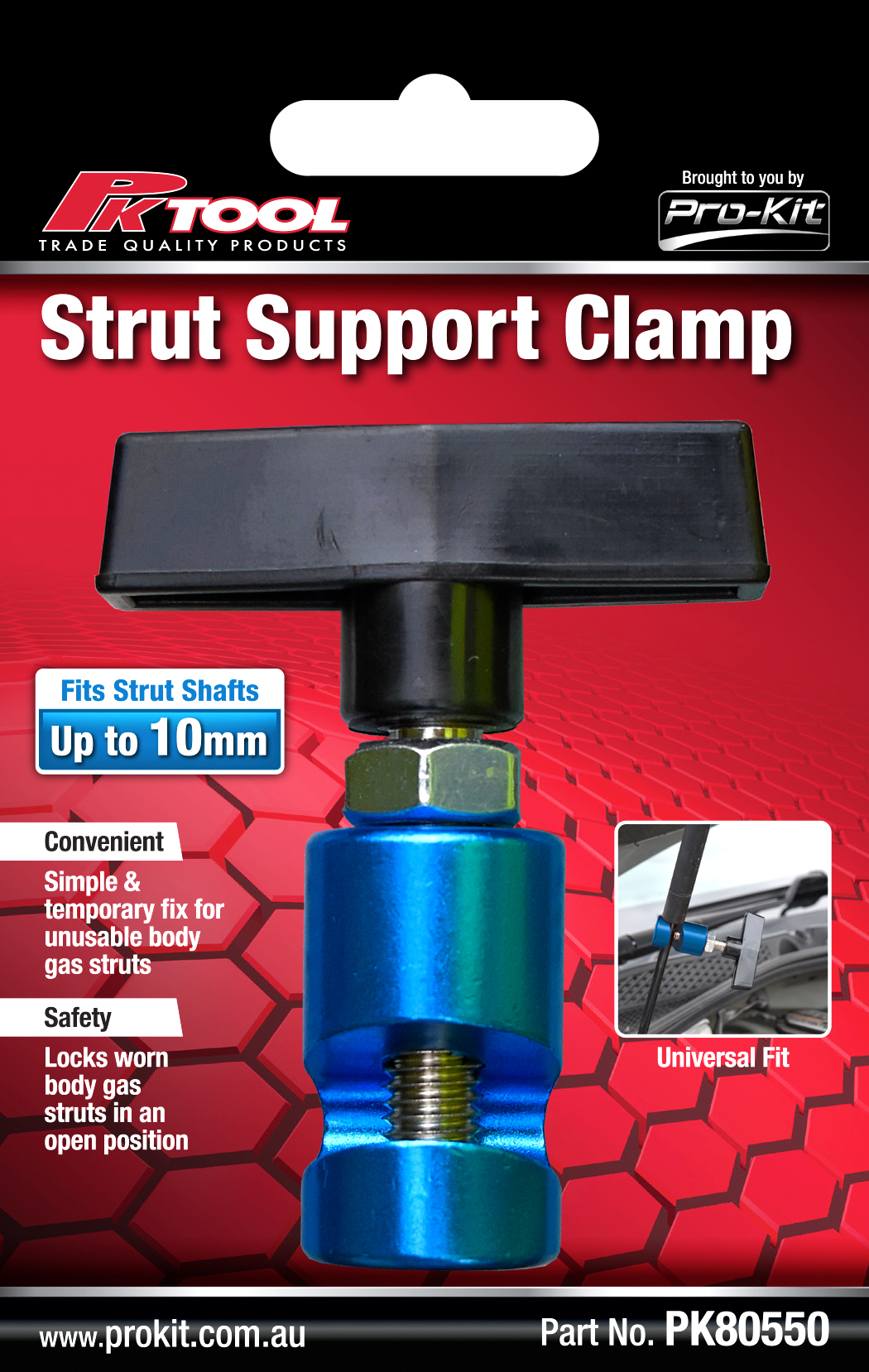 Bonnet, Tailgate & Boot Strut Locking Clamp