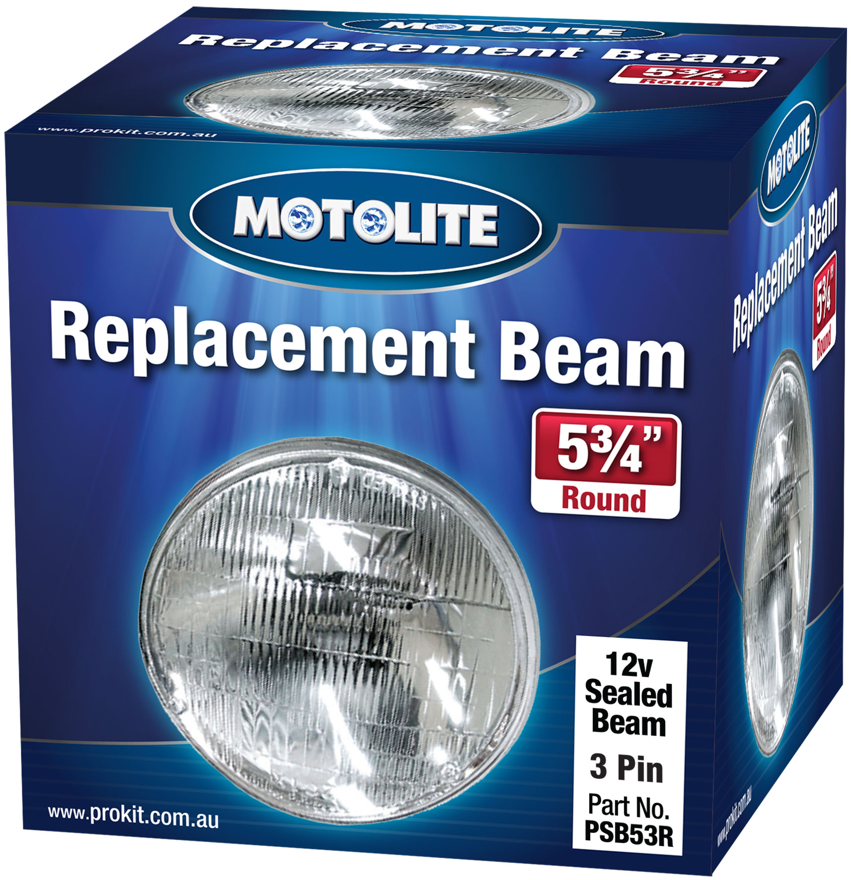 12V 5¾” Round 3 Pin Sealed Beam 37.5/60W