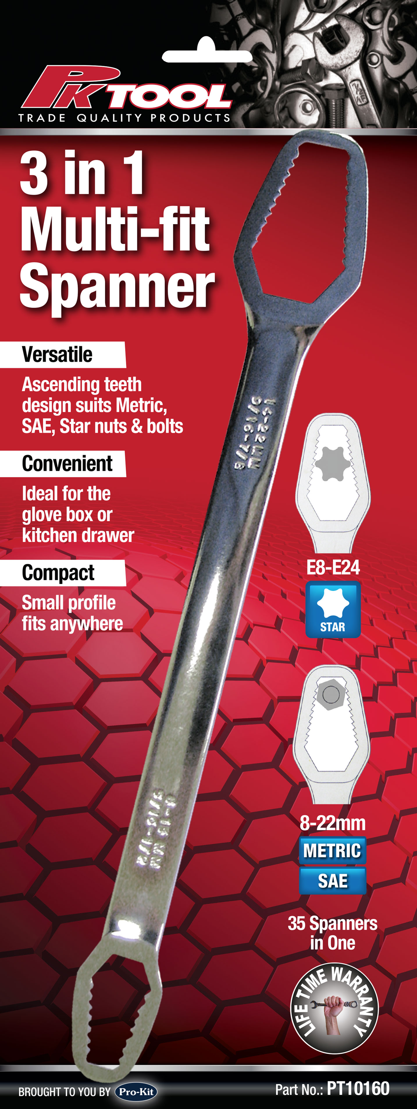 3 IN 1 Cr-V MULTI FIT SPANNER