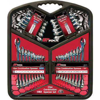 32pc Metric & SAE Regular & Stubby Combination Spanner Set