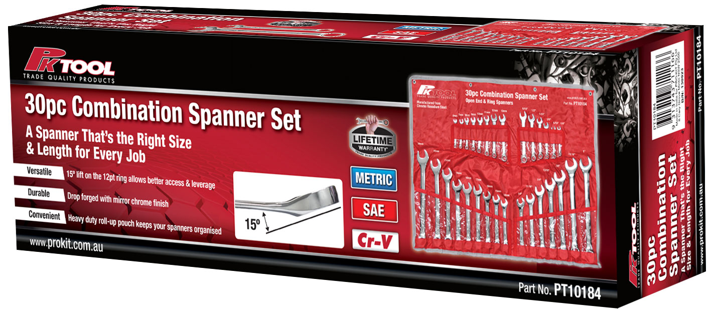 30pc METRIC & SAE Cr-V COMBINATION SPANNER SET